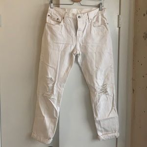 Vintage 501 Levi Jeans - White and Destroyed - Good Condition - Loose Fit